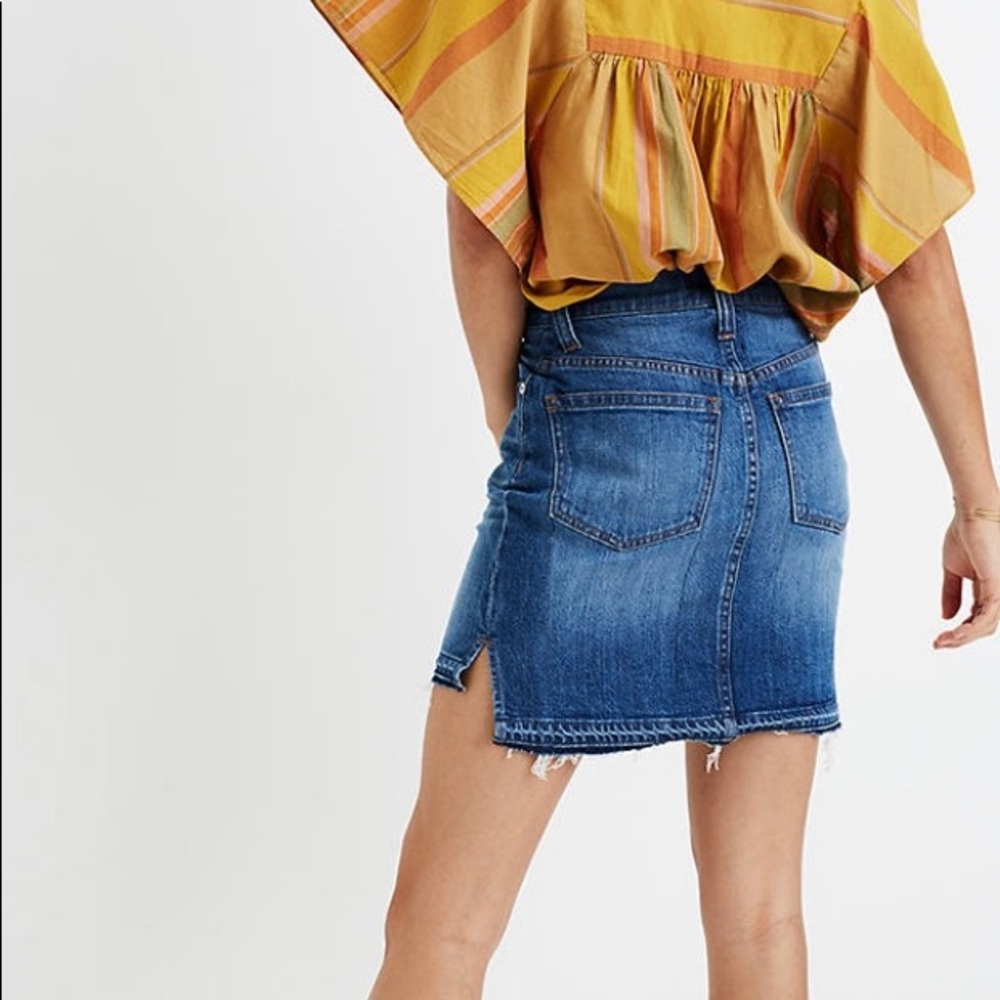 ✨NEW Madewell Brandt wash denim jean skirt size 25 - Picture 2 of 7